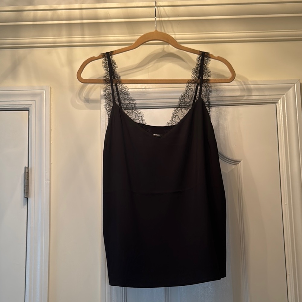 Express Black Lace Trim Tank Top